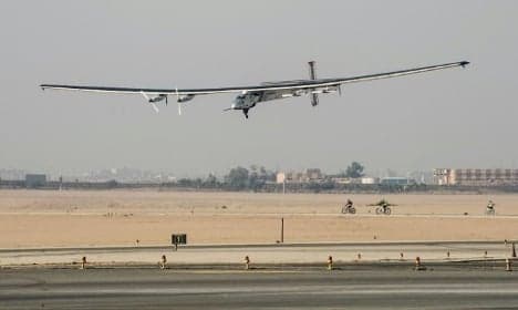 World touring solar plane's final departure to UAE delayed