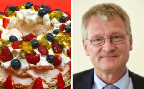 Far-right AfD leader injured by flying frozen cake