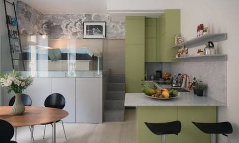 In pictures: Stockholm office turned into mini apartment