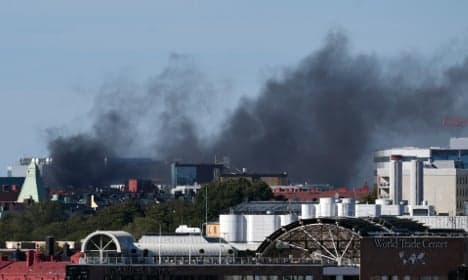 WATCH: Smoke rises from burning Karolinska Institute