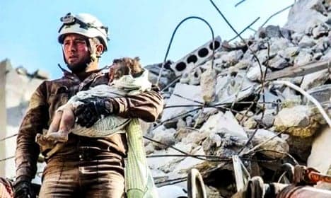 Syria's White Helmets answer tough questions in Stockholm