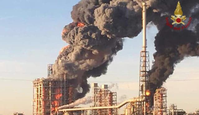 Schools closed after dramatic fire at Italian oil refinery