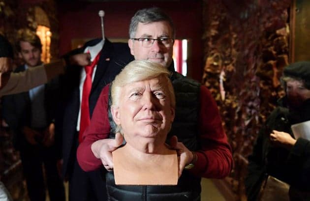 Donald Trump waxwork with real hair unveiled in Paris (alongside Putin)