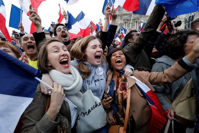 Joy and relief at the Louvre as Macron tells jubilant supporters: 'Tonight France won'