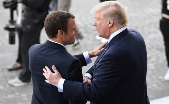 Trump on Macron: 'He loves holding my hand and that's good'