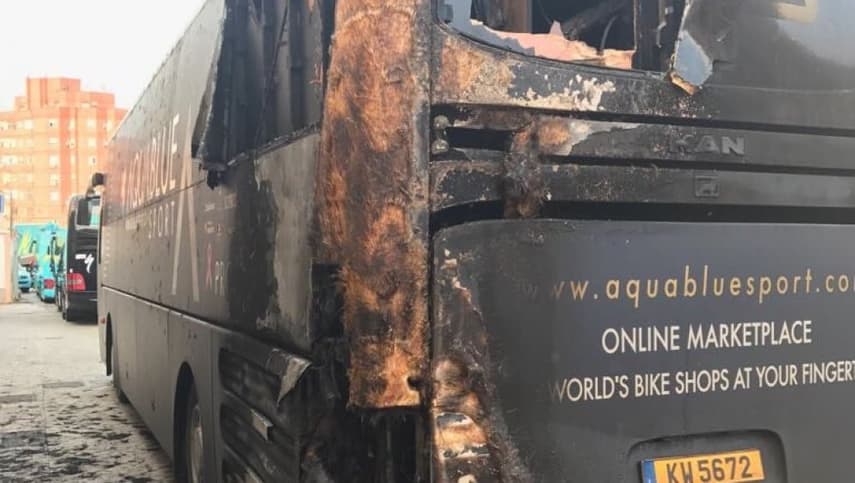 Ireland's Aqua Blue bus victim of Vuelta arson attack