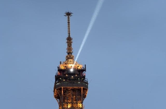 12' Eiffel Tower with Beacon Light