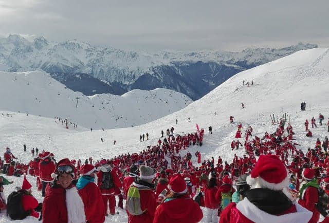 Verbier opens season with nearly 2,700 skiing Santas