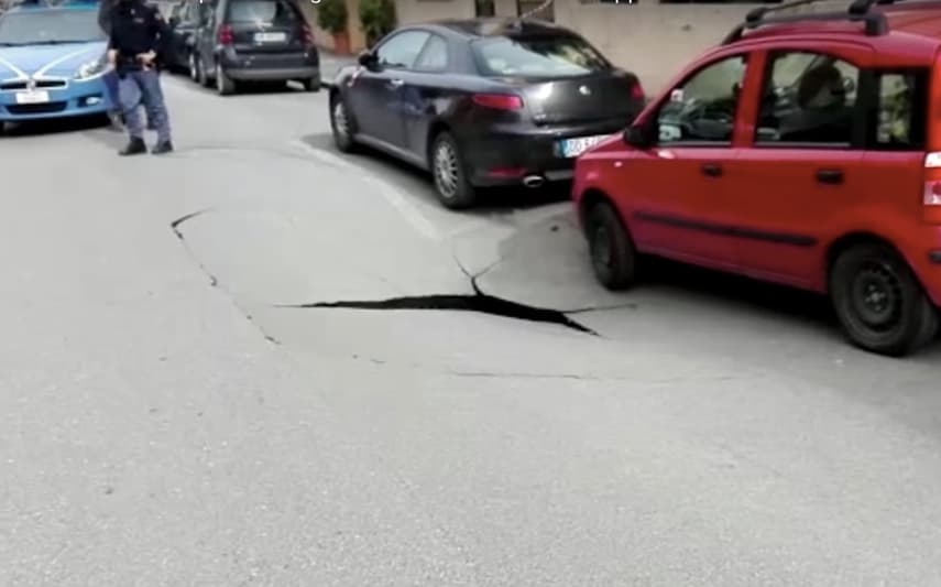 VIDEO: Watch the moment one of Rome's monster sinkholes opens