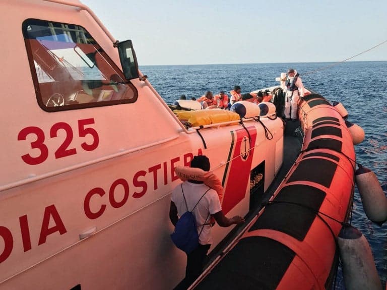 Italian coastguard reroutes Aquarius migrant ship to coast of Sardinia