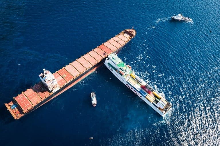 Italy and France race to clean up oil spill after cargo ships collide off Corsica