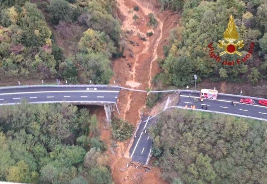 Mudslide causes Italian motorway bridge to collapse