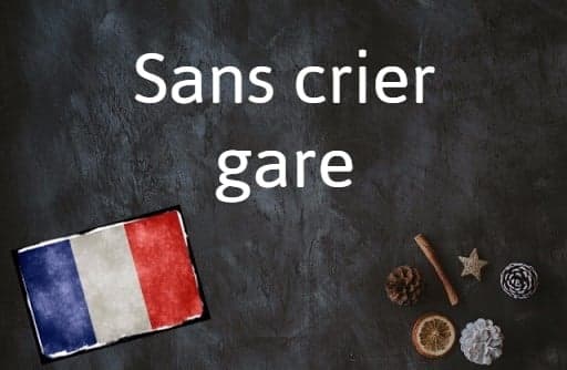 French phrase of the day: Sans crier gare