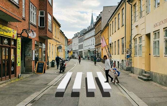 Aarhus to introduce 'floating' 3D pedestrian crossings