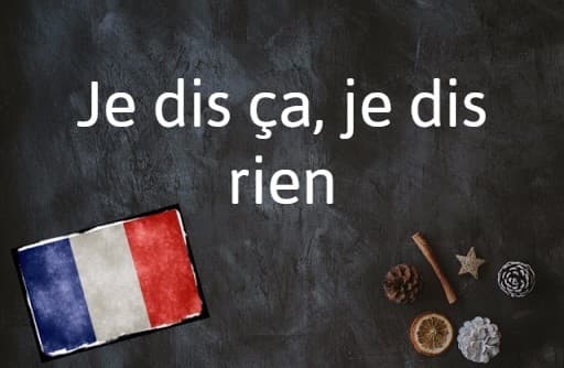French phrase of the day: Je dis ça, je dis rien