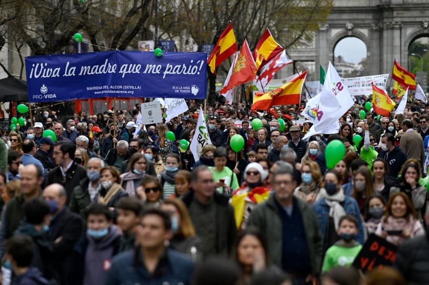 Thousands protest in Madrid against abortion