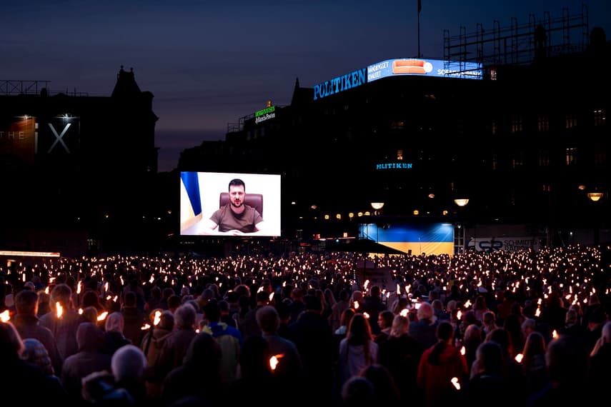 IN PICTURES: Ukrainian president Zelensky gives May 4th speech in Copenhagen and Aarhus
