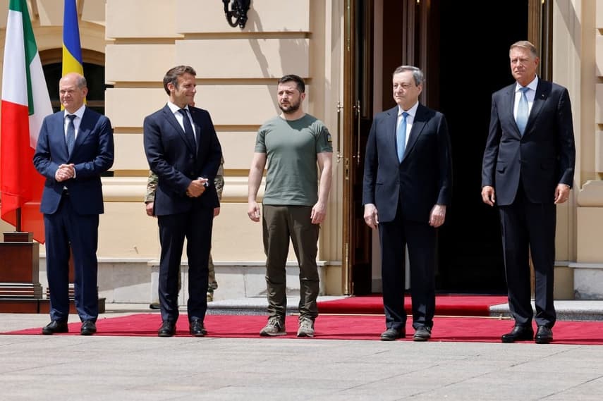 Macron, Scholz and Draghi meet Ukrainian president in Kyiv