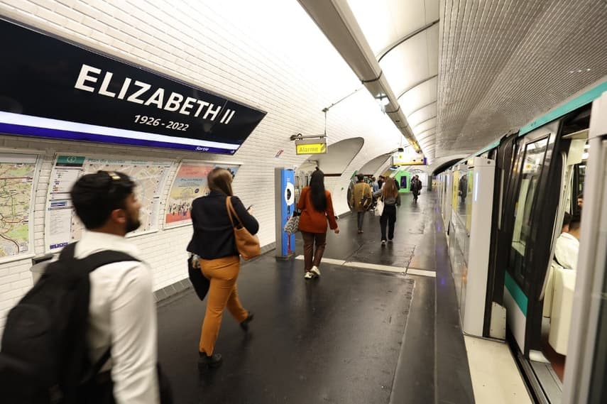 Paris metro station honours Elizabeth II during funeral
