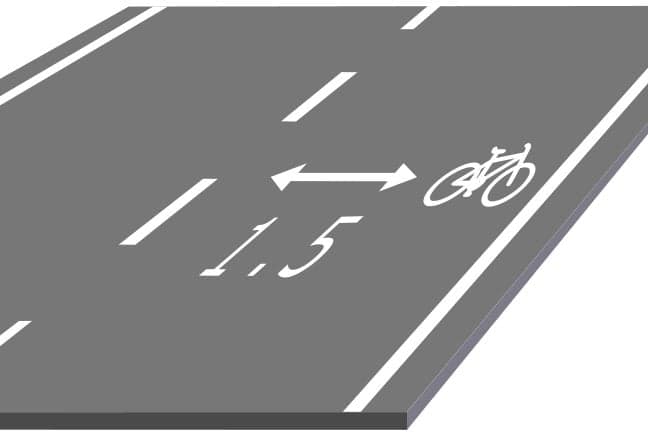 Danish cyclists want new markings to remind motorists to keep distance