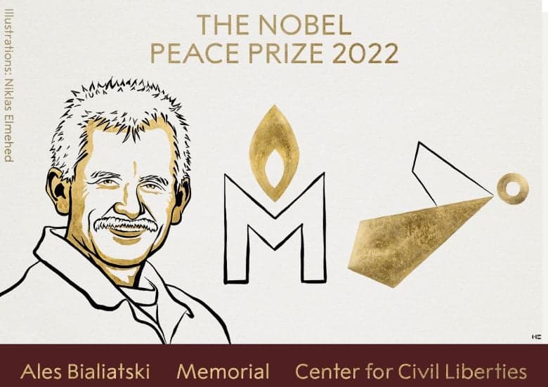 Noble Peace Prize awarded to human rights champions in Belarus, Russia and Ukraine