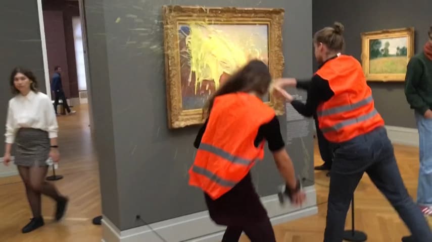 WATCH: German climate activists pour mashed potatoes on €111 million Monet work