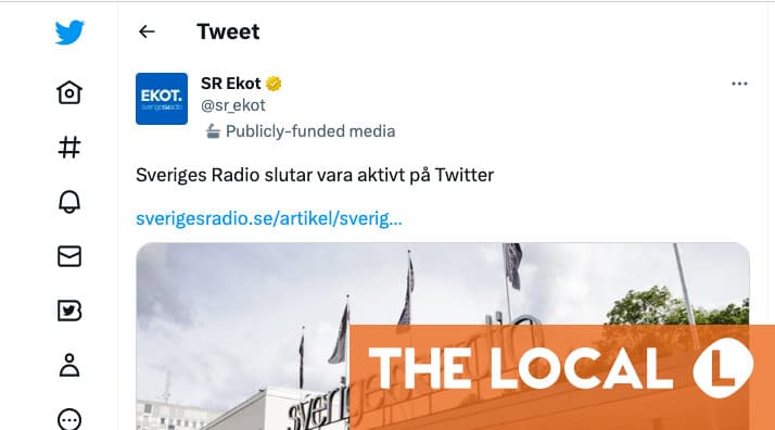 Swedish public broadcaster SR ceases activities on Twitter - The Local