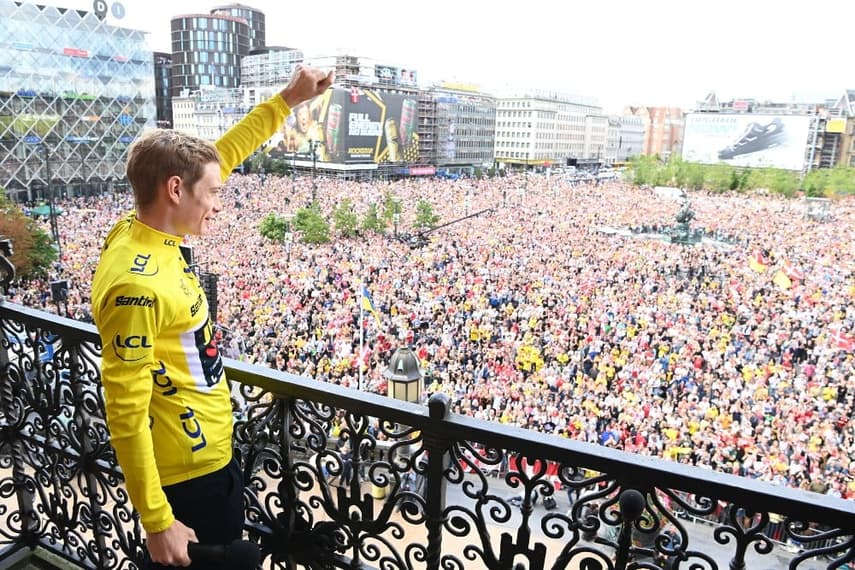 Tour de France winner Vingegaard given hero's in Copenhagen