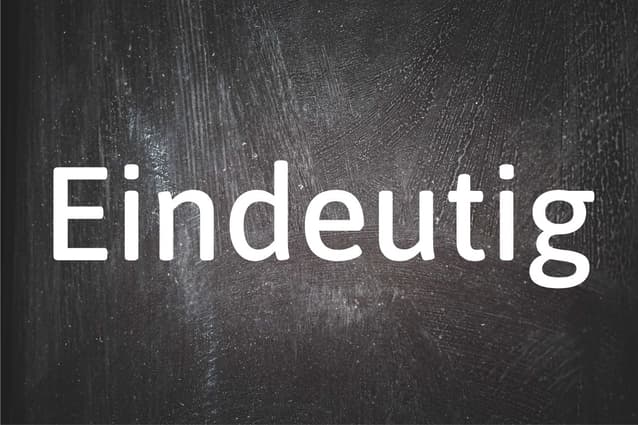 German word of the day: Eindeutig