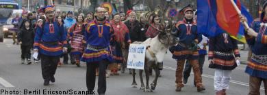 Reindeer herders march on Stockholm