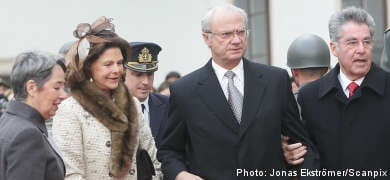 Swedish royal couple arrives in Vienna