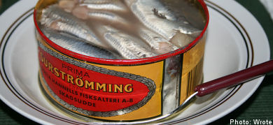 Apartment attacked with flying tin of fermented fish