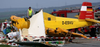 Plane and train crashes kill one, injure 42 in Germany