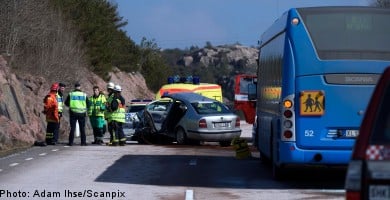 Two die in violent bus crash on Sweden's west coast