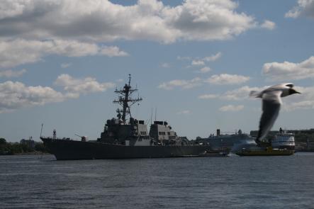 USS Cole docks in Stockholm