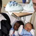 Berlin twins born with different skin tones