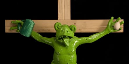 Pope condemns German frog sculpture as blasphemous