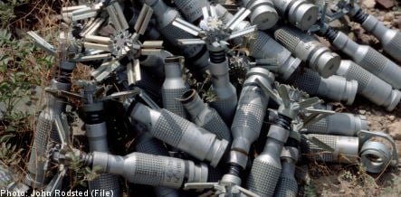 Pension funds divest from cluster bomb firms