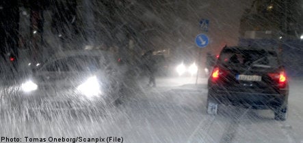 Snow chaos on Swedish roads