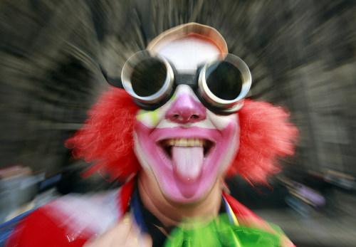 One of many clowns at the Cologne Karneval.Photo: DPA