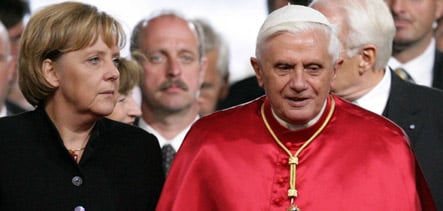 Chancellor and pope try to bury hatchet in Holocaust row
