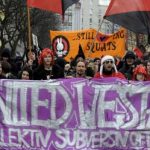 Squatters and leftists protest against Berlin gentrification
