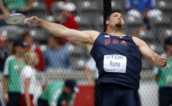 Jarred Rome of the US competes in the Discus qualification at the 12th IAAF World Championships in Athletics, Berlin, Germany, 18 August 2009. Photo: DPA