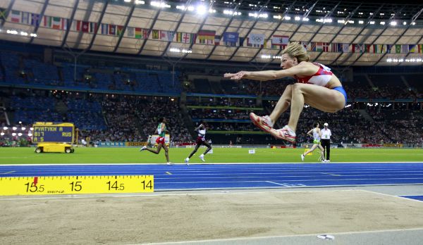 Anna Pyatykh of Russia competes in the Triple Jump final at the 12th IAAF World Championships in Athletics, Berlin, Germany, 17 August 2009.Photo: DPA