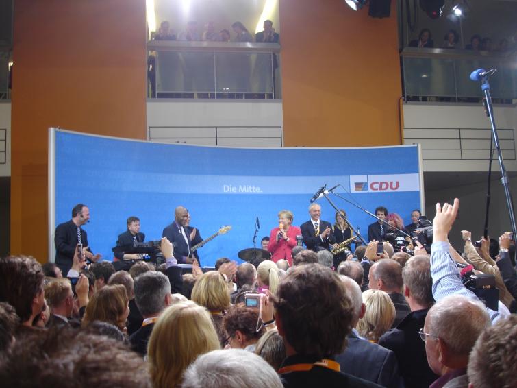 A triumphant Angela Merkel lets loose at the CDU partyPhoto: Ben Knight