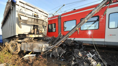 S-Bahn commuter train collides with turnip truck