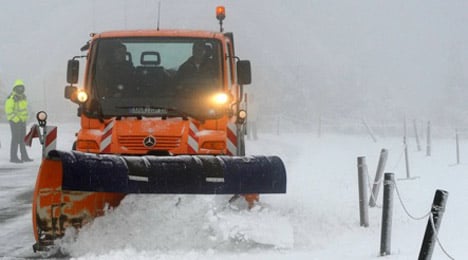 Child caught ploughing snow with excavator