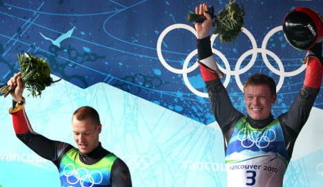 Germany takes gold and silver in men's luge