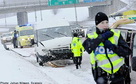 Transport hit as snowstorms ravage Sweden