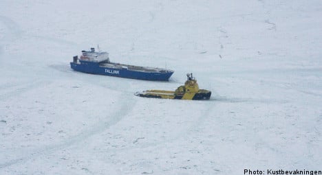 Ships freed from Baltic Sea ice